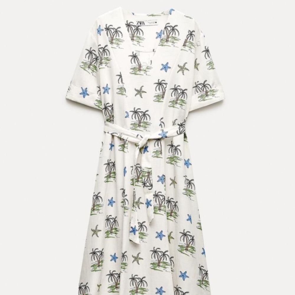 Zara Tropical PRINTED DRESS